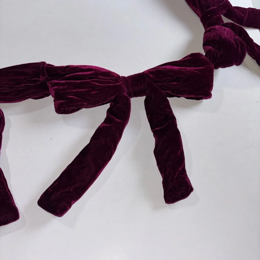 Velvet Bow Garland Wine Bow Garland Bendable Bow Garland Rich Ralph Lauren Vibe
